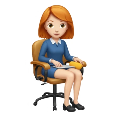 ginger woman sitting on chair sticker
