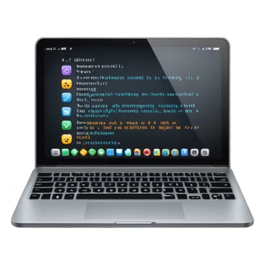 laptop with coding app open sticker