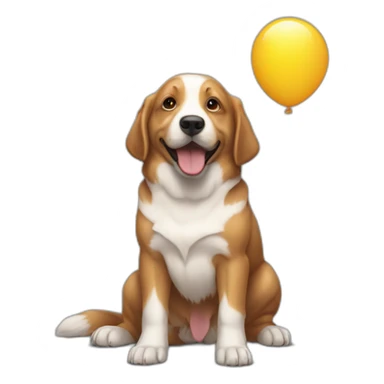 Chien sur Elon Musk qui tient un ballon sticker
