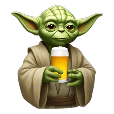Maître Yoda qui boit une bière sticker