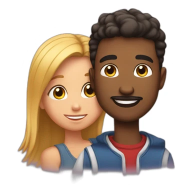 Garçon qui fait un gros bisous à sa petite copine sticker