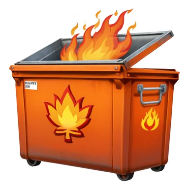 Flaming dumpster fire with the words "Indian bureaucracy" on the dumpster.  sticker