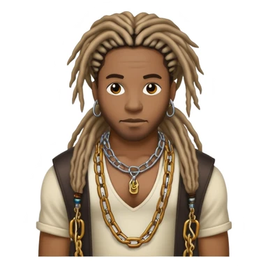 handsome black man with chains on and designer clothes and dreadlocks sticker