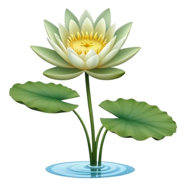 single Water Lily, straight stem sticker