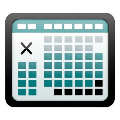 A UI icon for a spreadsheet, flat design, sharp black lines, minimalist, high contrast, isolated on white. sticker