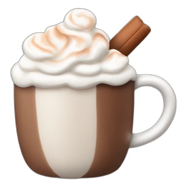 mug of hot chocolate with marshmallows and whipped cream sticker