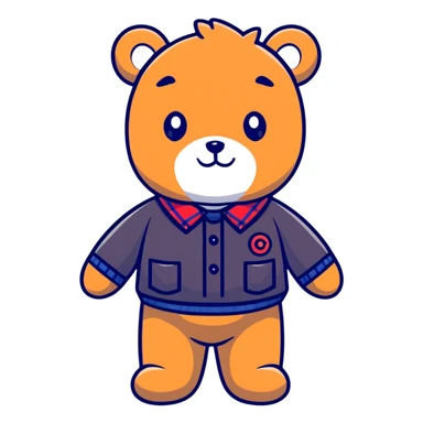 Ralph Lauren Polo Bear teddy bear wearing preppy clothes sticker