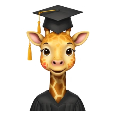 happy giraffe wearing a graduation cap sticker