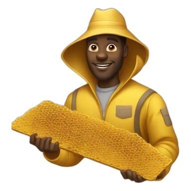 Tall black man beekeeper with honeycomb full body sticker