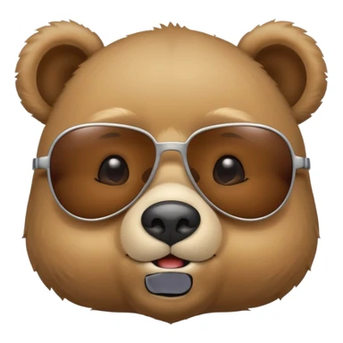 The face of a cute baby bear with sunglasses (thin cheeks, not much hair) sticker