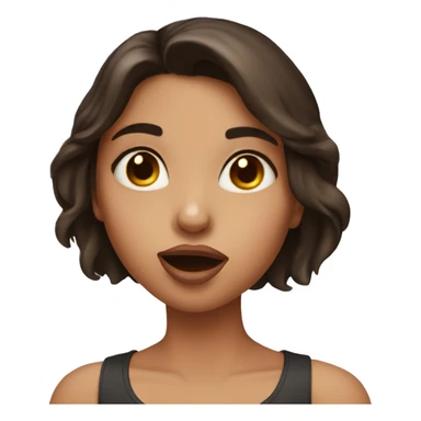 Brunette girl that is sending kisses sticker