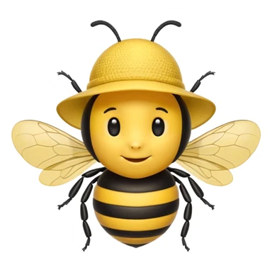 draw iOS emoji Bee, but with iOS emoji gentle hat sticker