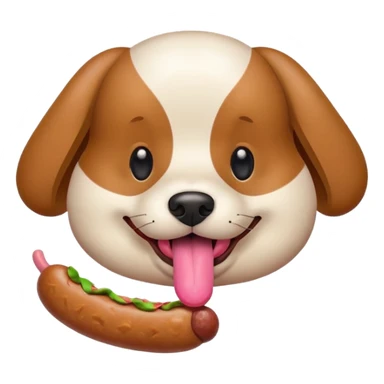dog eating sausage sticker