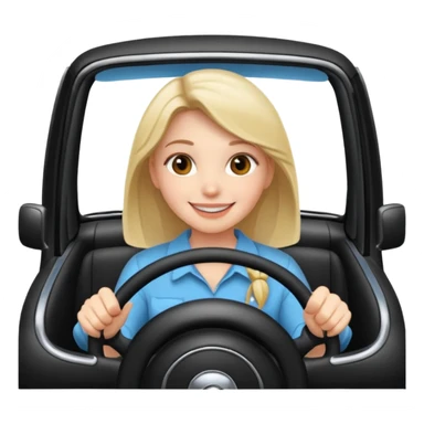 Girl driving car sticker