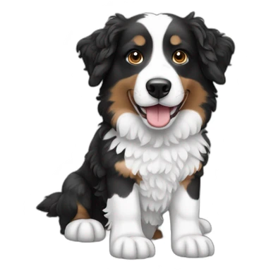 Black and white Aussie and water dog mixed sticker