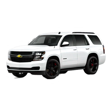 1 Chevy Tahoe white with black logo and black wheels sticker