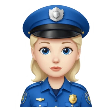 female police officer with blue buckle sticker