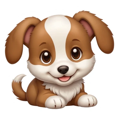 Smiling puppy with floppy ears sticker