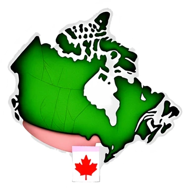 Map of canada birthday cake mapl leaf sticker
