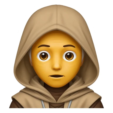 Jedi wearing hood emoji eyes covered sticker