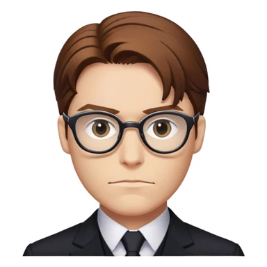 zemo brown hair with glasses, black suit marvel from captain america: civil war sticker