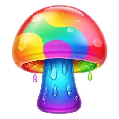 gummy neon rainbow melting mushroom  sticker