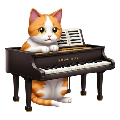 Cat playing a piano  sticker