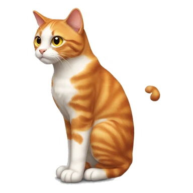 Fully ginger cat standing on his paws and looking right in front of him. View from the side. Like this emoji 🐈‍⬛ sticker