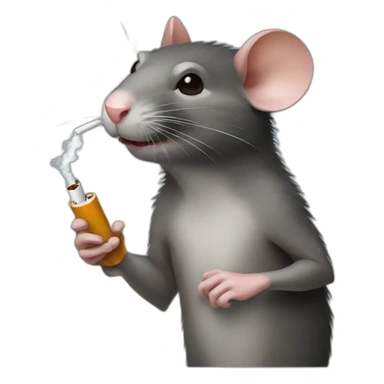 a rat smoking a cigarette sticker