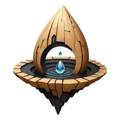 A floating entity with a body shaped like an inverted teardrop made of layered sedimentary material, surrounded by a ring of hovering obsidian shards that rotate to create different defensive formations.


 sticker