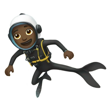 Black guy in scuba suit diving into ocean sticker
