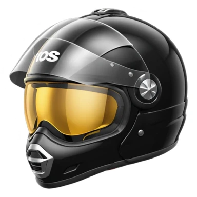 Biker helmet black in colour including the visor glass sticker