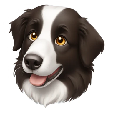 Border collie with a brown eye and a blue eye sticker