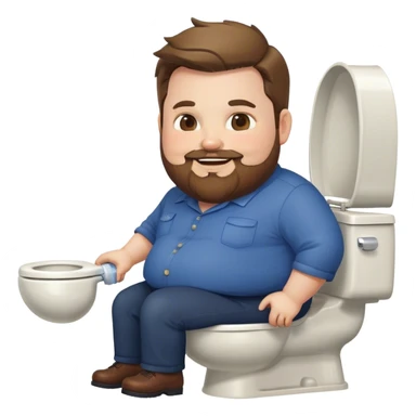 Extremely Fat JD Vance with beard , smiling is a toilet  sticker