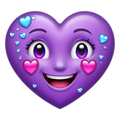 Glittery purple heart that's sideways laughing, tears of joy sticker
