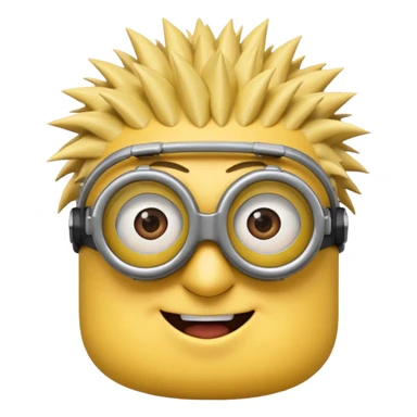 Minion emoji with a round head like normal emojis and a smurk like this emoji but a minion so basically that emoji with the goggles and the hair and not a funny head shape 😏 it should look like an actual minion not a human with African braids and a female minion  sticker