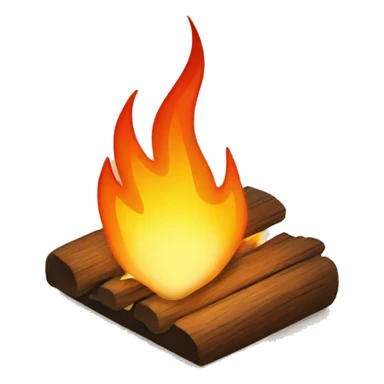 fire burning on wood on beach sticker