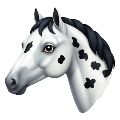 White and black horse with spots sticker