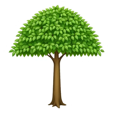 a long tree with a small canopy sticker