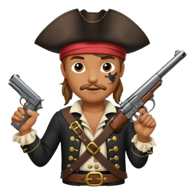 Pirate with gun  sticker