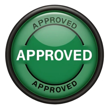 approval ink stamp in green, It needs to say the words "Approved"  sticker