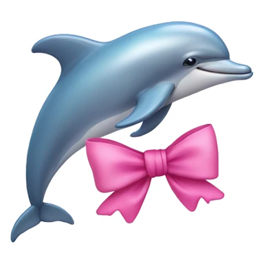 Dolphin with a pink bow on the head sticker