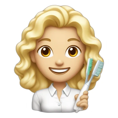 Femme blanche avec brosse a dents sticker