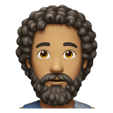 a man with intense beard and curley hair sticker