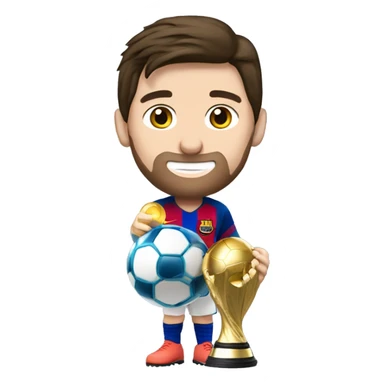 MESSI con la copa América y la copa del mundo sticker