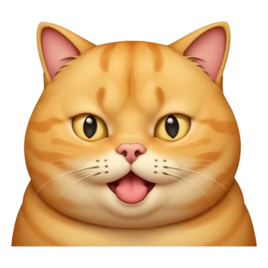 fat yellow confused cat open mouth and question mark signs on his head sticker