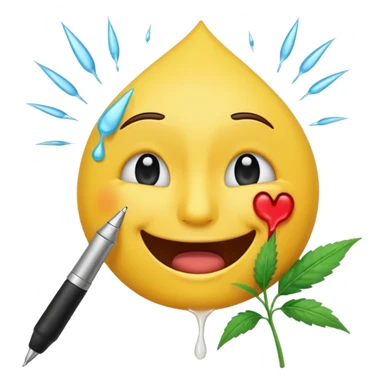 emoji hitting a weed pen while crying sticker