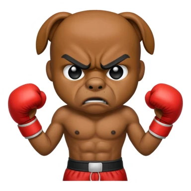 black angry boxer  sticker