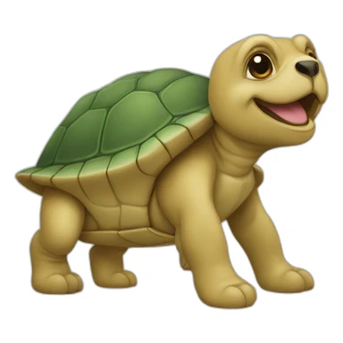 Tortue sur un chien sticker