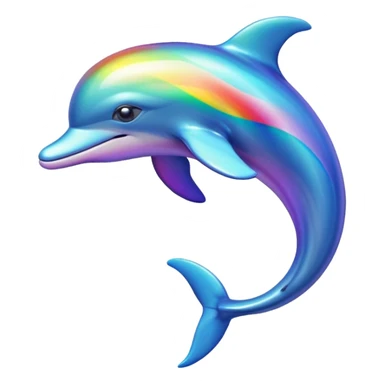 make a rainbow dolphin coming up from the ocean  sticker